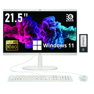 HP All-in-One Desktop Computer, 21.5" FHD Display, Intel Celeron J4025 Processor, 16GB RAM, 672GB Storage(512GB SSD + 160GB Docking Station Set), HD Privacy Camera, Wired Keyboard&Mouse, Win 11, White